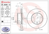 Brzdový kotouč BREMBO 09.9080.10 - NISSAN, OPEL, RENAULT