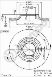 Brzdový kotouč BREMBO 09.5633.10 - MITSUBISHI Brzdový kotouč BREMBO 09.5633.10 - MITSUBISHI