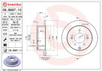 Brzdový kotouč BREMBO 08.B667.11 Brzdový kotouč BREMBO 08.B667.11