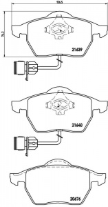 Sada brzdových destiček BREMBO P85040 - AUDI