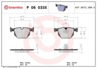 Sada brzdových destiček BREMBO P06033X - BMW