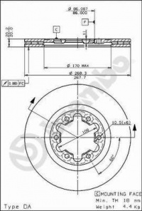 Brzdový kotouč BREMBO 09.5635.10