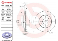 Brzdový kotouč BREMBO 09.5638.10 - MITSUBISHI
