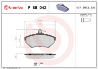 Sada brzdových destiček BREMBO P85042 - AUDI, VW Sada brzdových destiček BREMBO P85042 - AUDI, VW