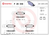 Sada brzdových destiček BREMBO P28046 - HONDA