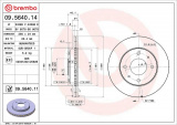 Brzdový kotouč BREMBO 09.5640.14 - MITSUBISHI