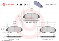 Sada brzdových destiček BREMBO P28047 - HONDA Sada brzdových destiček BREMBO P28047 - HONDA