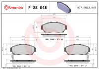 Sada brzdových destiček BREMBO P28048 - HONDA Sada brzdových destiček BREMBO P28048 - HONDA