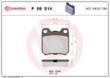 Sada brzdových destiček BREMBO P59014 - OPEL, SAAB