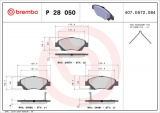 Sada brzdových destiček BREMBO P28050 - HONDA