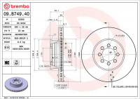 Brzdový kotouč BREMBO 09.B749.40 - MERCEDES-BENZ Brzdový kotouč BREMBO 09.B749.40 - MERCEDES-BENZ