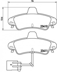 Sada brzdových destiček BREMBO P24038 - FORD