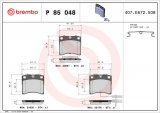 Sada brzdových destiček BREMBO P85048 - VW-přední