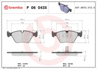 Sada brzdových destiček BREMBO P06043X - BMW, MG, WIESMANN