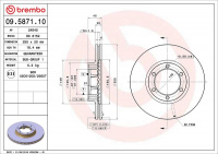 Brzdový kotouč BREMBO 09.5871.10 - MITSUBISHI Brzdový kotouč BREMBO 09.5871.10 - MITSUBISHI