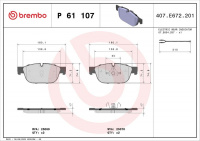 Sada brzdových destiček BREMBO P61107 - CITROËN, PEUGEOT