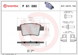 Sada brzdových destiček BREMBO P61085 - CITROËN