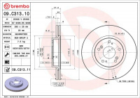 Brzdový kotouč BREMBO 09.C313.11 - HONDA Brzdový kotouč BREMBO 09.C313.11 - HONDA
