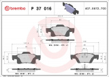 Sada brzdových destiček BREMBO P37016 - DODGE, JEEP