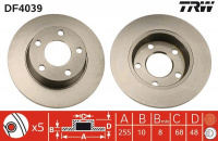 Brzdový kotouč TRW DF4039 - AUDI A6 Brzdový kotouč TRW DF4039 - AUDI A6