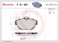 Sada brzdových destiček BREMBO P61087 - CITROËN Sada brzdových destiček BREMBO P61087 - CITROËN