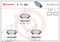 Sada brzdových destiček BREMBO P11021