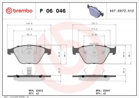 Sada brzdových destiček BREMBO P06046 - BMW Sada brzdových destiček BREMBO P06046 - BMW