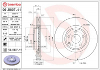 Brzdový kotouč BREMBO 09.B807.41 - MERCEDES-BENZ