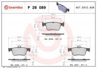 Sada brzdových destiček BREMBO P28089 - HONDA Sada brzdových destiček BREMBO P28089 - HONDA