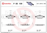 Sada brzdových destiček BREMBO P83159 - TOYOTA