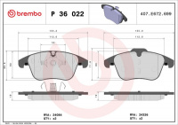 Sada brzdových destiček BREMBO P36022 Sada brzdových destiček BREMBO P36022