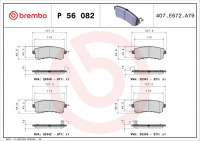Sada brzdových destiček BREMBO P56082 Sada brzdových destiček BREMBO P56082