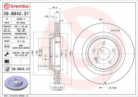 Brzdový kotouč BREMBO 09.B842.31 - MERCEDES-BENZ Brzdový kotouč BREMBO 09.B842.31 - MERCEDES-BENZ