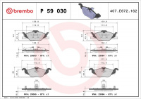 Sada brzdových destiček BREMBO P59030 - OPEL