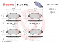 Sada brzdových destiček BREMBO P24052 - FORD