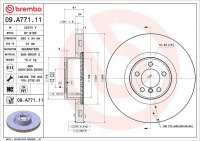 Brzdový kotouč BREMBO 09.A771.11 - LAND ROVER Brzdový kotouč BREMBO 09.A771.11 - LAND ROVER