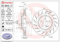 Brzdový kotouč BREMBO 09.B842.41 - MERCEDES-BENZ Brzdový kotouč BREMBO 09.B842.41 - MERCEDES-BENZ