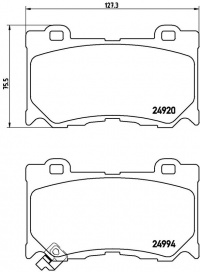 Sada brzdových destiček BREMBO P56084 - INFINITI