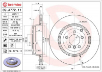 Brzdový kotouč BREMBO 09.A772.11 - LAND ROVER Brzdový kotouč BREMBO 09.A772.11 - LAND ROVER