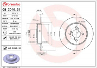 Brzdový kotouč BREMBO 08.C046.31 Brzdový kotouč BREMBO 08.C046.31