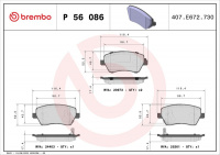 Sada brzdových destiček BREMBO P56086 - NISSAN Sada brzdových destiček BREMBO P56086 - NISSAN