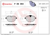 Sada brzdových destiček BREMBO P06064 - BMW