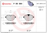 Sada brzdových destiček BREMBO P06064 - BMW