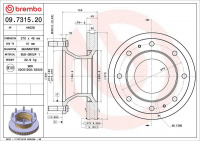 Brzdový kotouč BREMBO 09.7315.20 - IVECO Brzdový kotouč BREMBO 09.7315.20 - IVECO