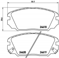 Sada brzdových destiček BREMBO P30031 - HYUNDAI