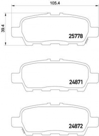 Sada brzdových destiček BREMBO P56087 - INFINITI , NISSAN Sada brzdových destiček BREMBO P56087 - INFINITI , NISSAN