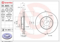 Brzdový kotouč BREMBO 09.8953.11 Brzdový kotouč BREMBO 09.8953.11