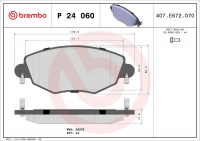 Sada brzdových destiček BREMBO P24060 Sada brzdových destiček BREMBO P24060