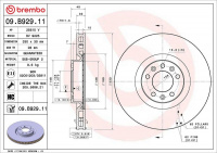 Brzdový kotouč BREMBO 09.B929.11 - PEUGEOT