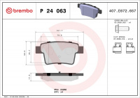 Sada brzdových destiček BREMBO P24063 - FORD, JAGUAR